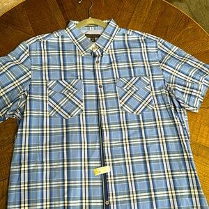 Banana Republic Button Up Blue Shirt Shirt Sleeve Formal Beach Summer Nice